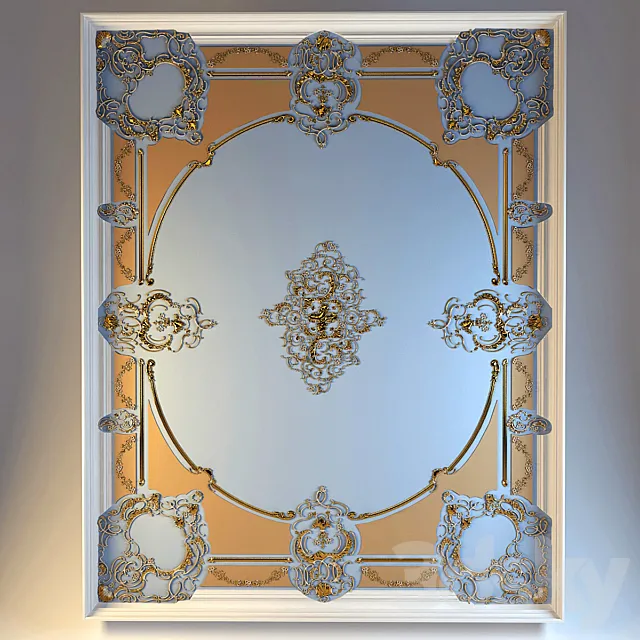 Ceiling elements with the stucco decoration 3D Model