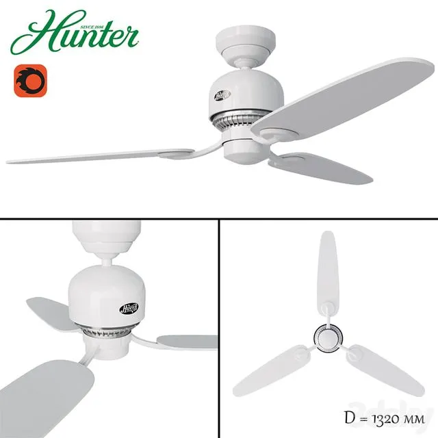 Ceiling Fan Hunter Soho 24277EU 3D Model