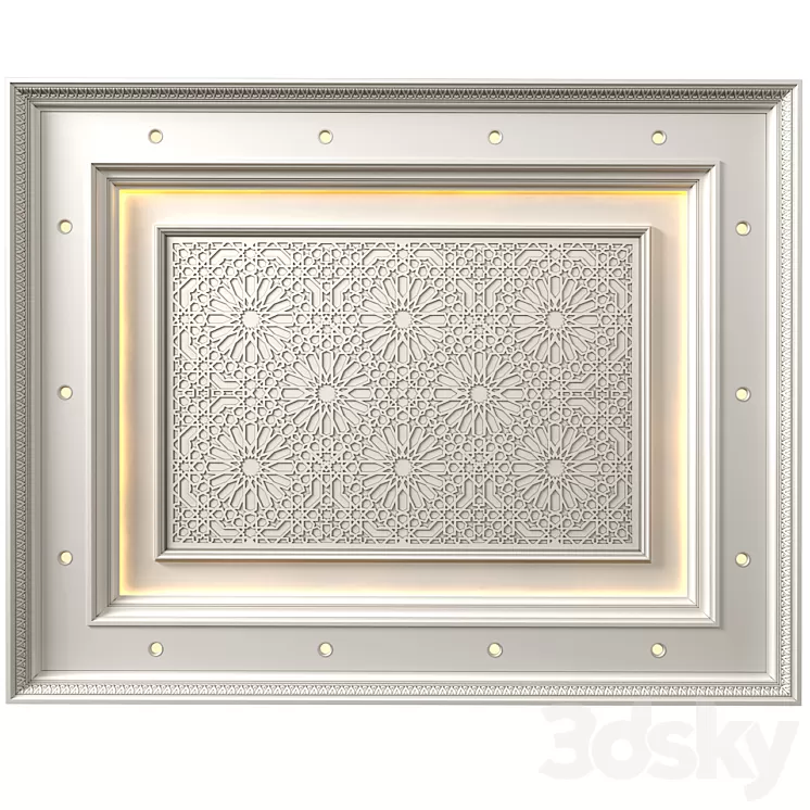Ceiling in oriental style. Arabic decorative ceiling.Oriental Eastern Ceiling Classic 3D Model Free