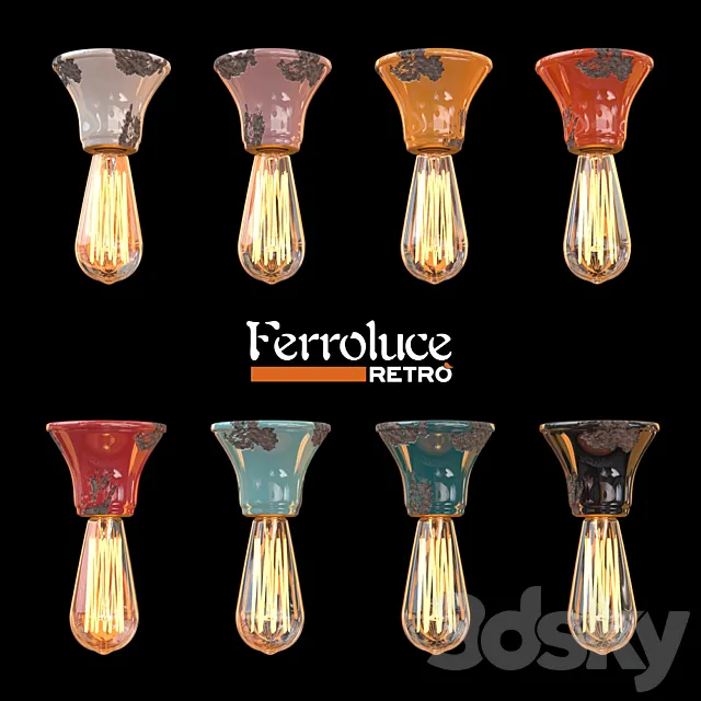 Ceiling lamp D 100 Ferroluce RETRO collection VINTAGE 3D Model