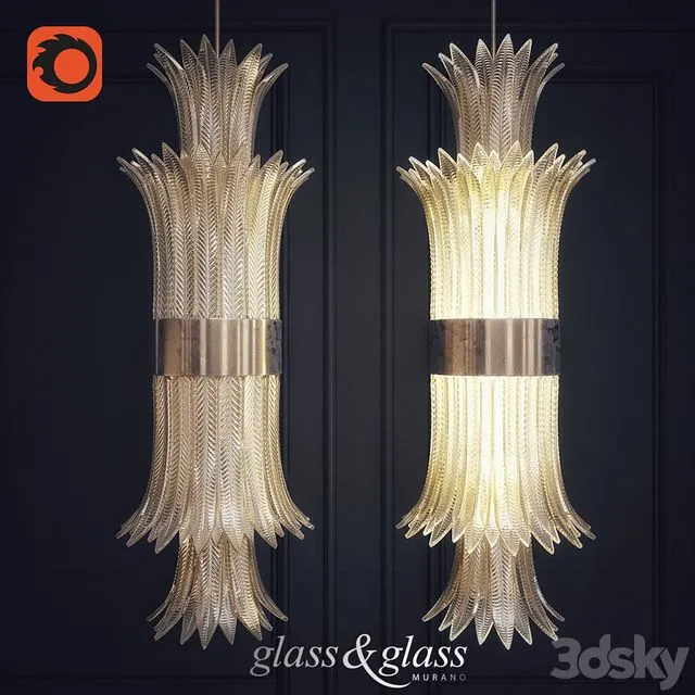 Ceiling lamp Glass & Glass Sciabole 1 art.1860 s 3D Model