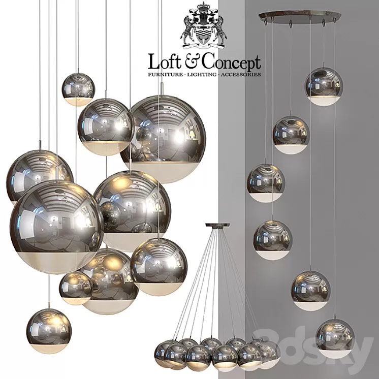 Ceiling lamp Mirror Ball 3D Model