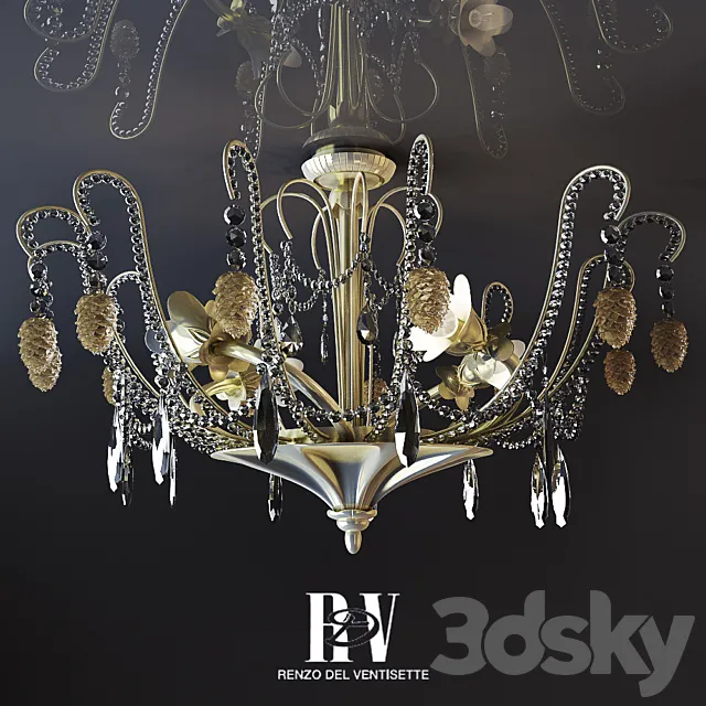 Ceiling lamp Renzo Del Ventisette «Sinuosa» 3D Model