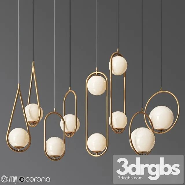 Ceiling light collection 22 - 4 type 3D Model Free