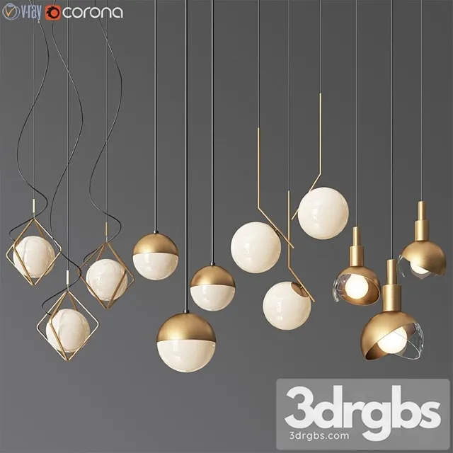 Ceiling Light Collection 5 4 Type 3D Model Free