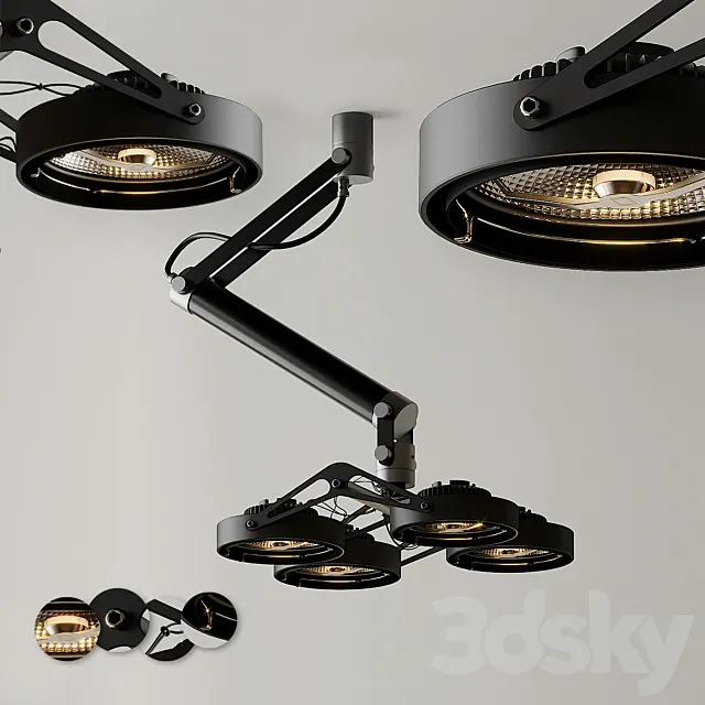 Ceiling Light Modular Nomad 4x AR111 GI Black and Silver Free Download