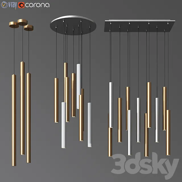 Ceiling light set 02 3D Model