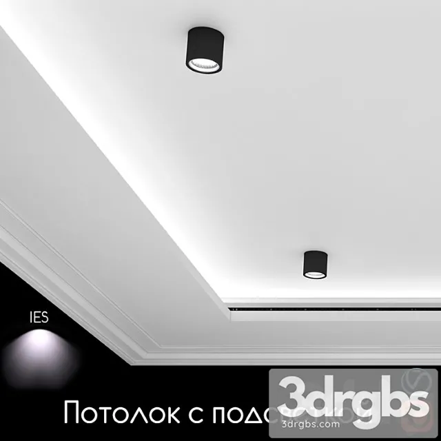 Ceiling light set 03 3D Model Free