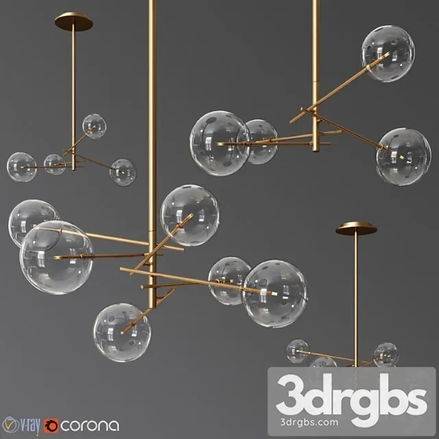 Ceiling light set 03 3D Model Free