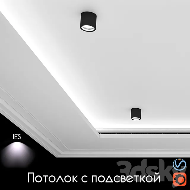 Ceiling light set 03 3D Model