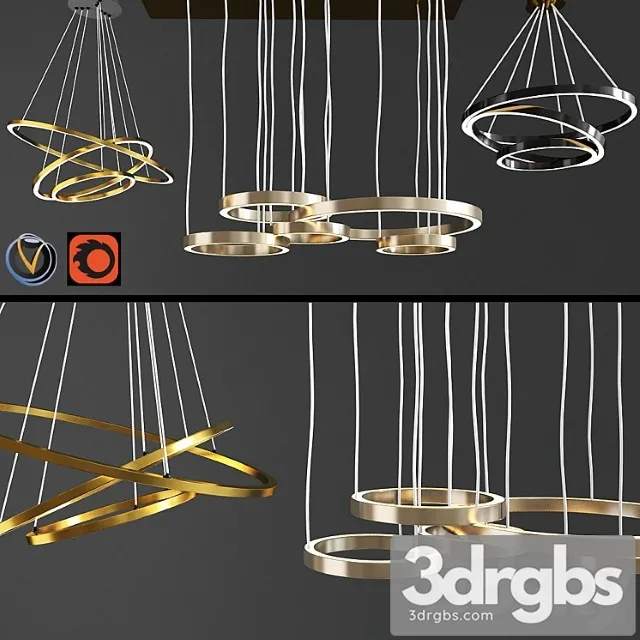 Ceiling light set 04 3D Model Free