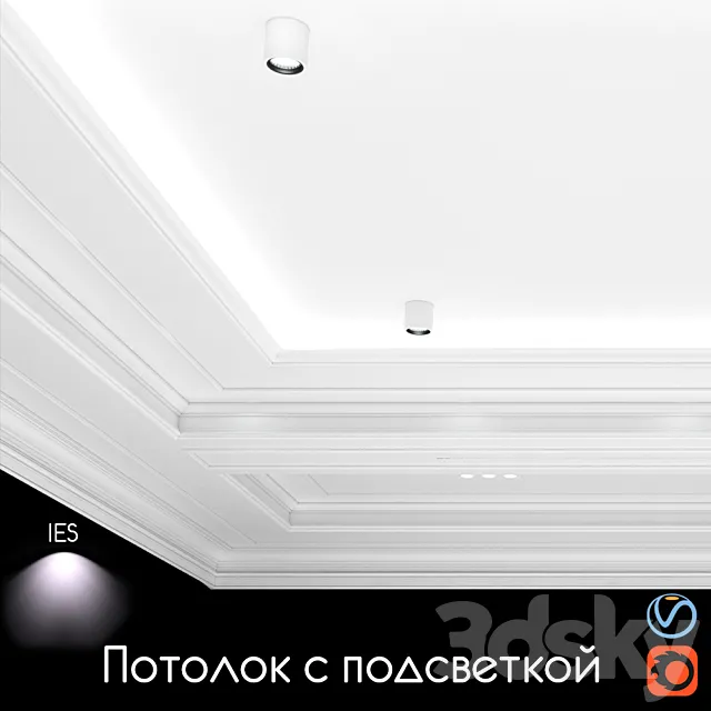 Ceiling light set 04 3D Model