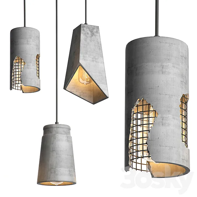 Ceiling Light Set Loft Designe 3D Model