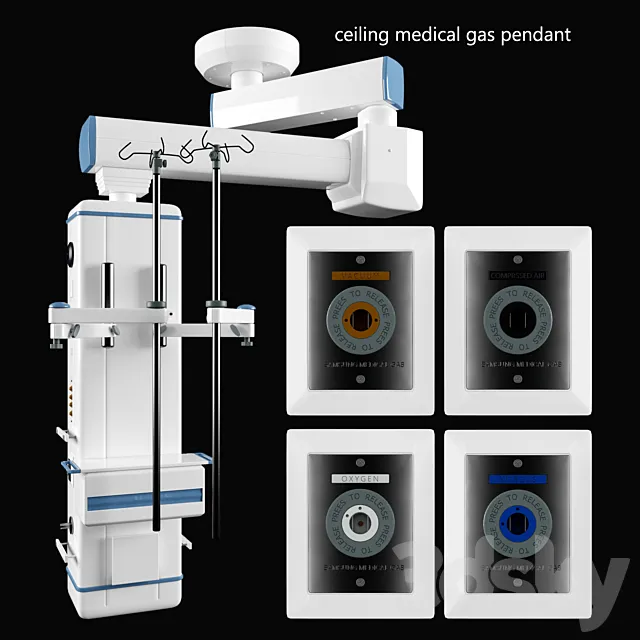 ceiling medical gas pendant 3D Model