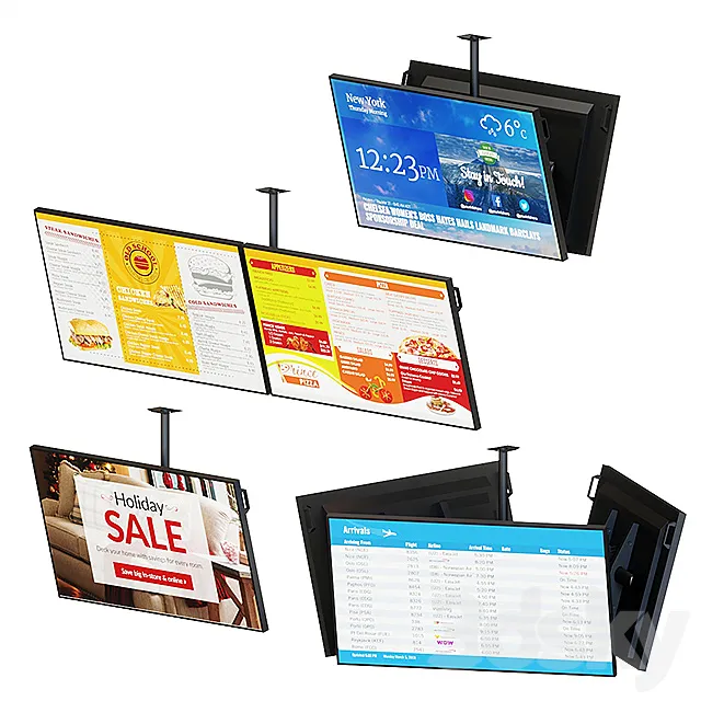 Ceiling Mount Information Displays 3DModel