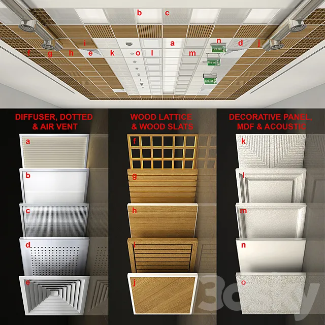 Ceiling Panels and Accessories 3D Model