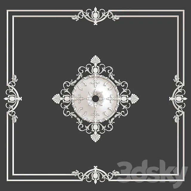 Ceiling rosette (Plaster molding) 3D Model
