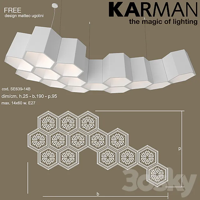 Ceiling suspended Karman FREE 3DModel