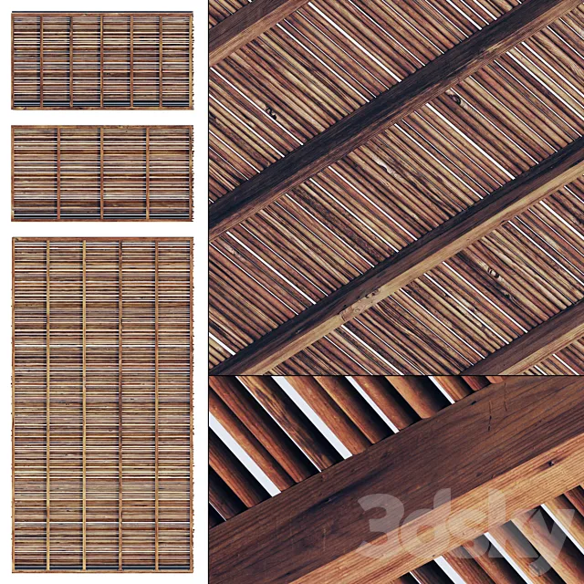 Ceiling thick branch straight n1 _ Ceiling of thick straight branches No. 1 3D Model