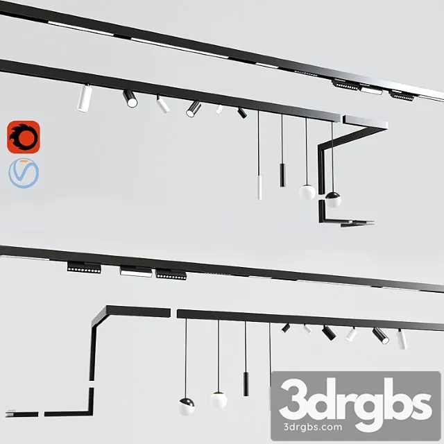 Ceiling track light project 3D Model Download