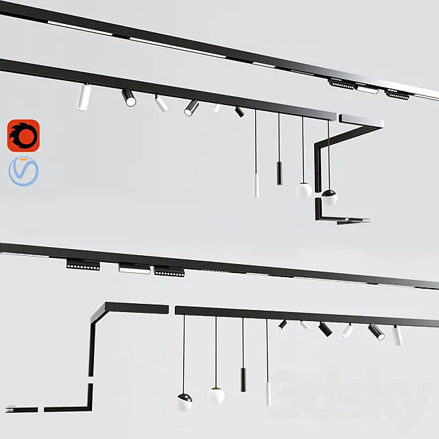 Ceiling Track Light Project 3DModel