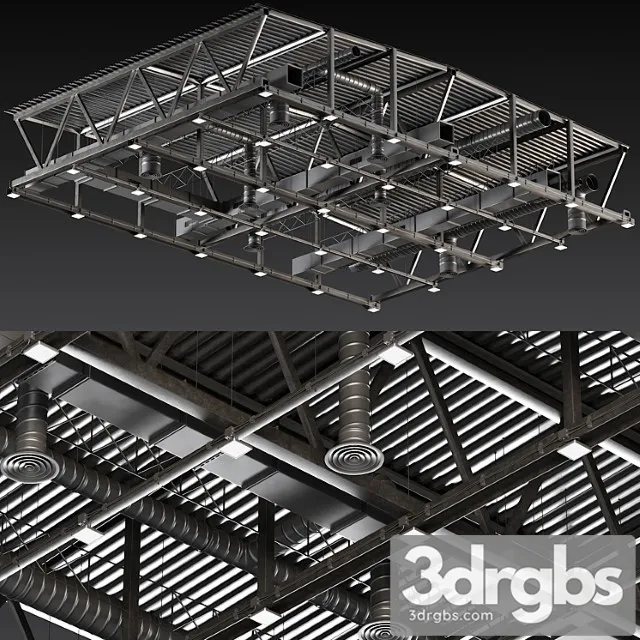 Ceiling ventilation black 3D Model Free