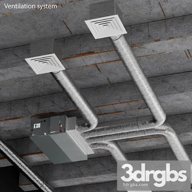 Ceiling ventilation system 3D Model Free