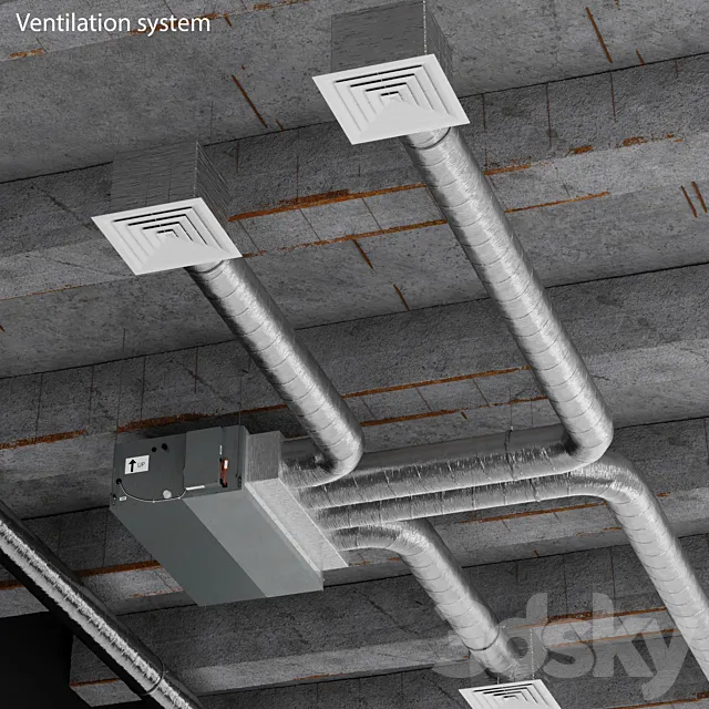 Ceiling ventilation system 3D Model