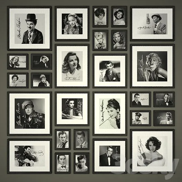 celebrity photos with autographs 3DModel