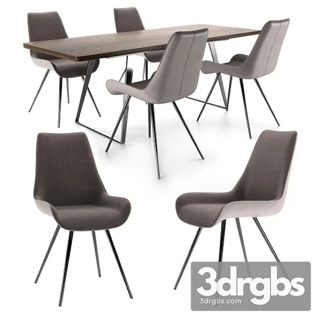 Celia Chair and Vermont Table 3D Model Free