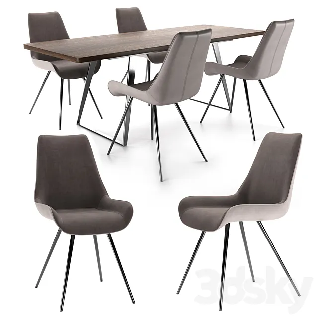 Celia Chair and Vermont Table 3D Model