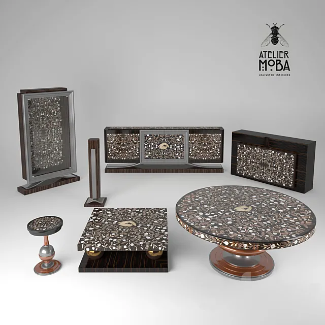 Celine furniture set by Atelier MO.BA 3D Model