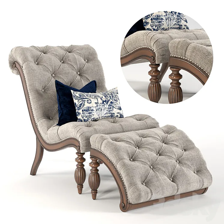 Celya Chaise Lounge chair 3D Model Free