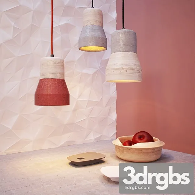 Cement Wood Lamp Decor 3D Model Free