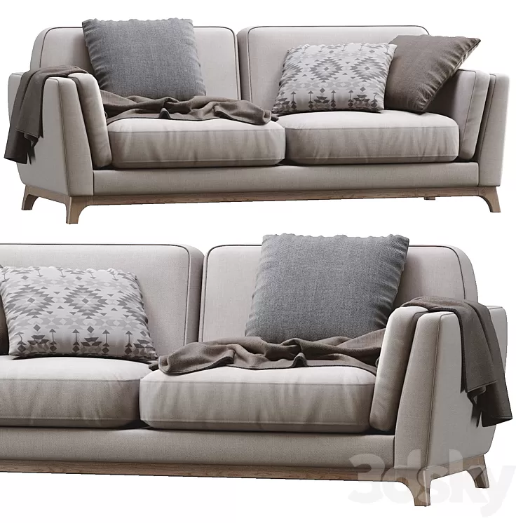 Ceni Volcanic Gray Sofa By Article 2 3D Model