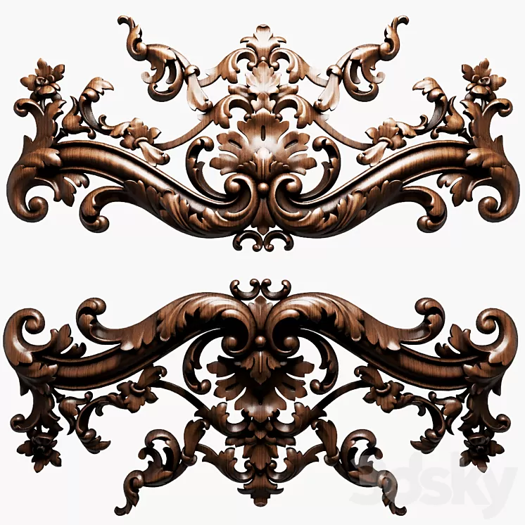 Centralnii dekor wood 5569 3D Model