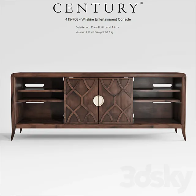 Century Furniture Wilshire Entertainment Console 3D Model