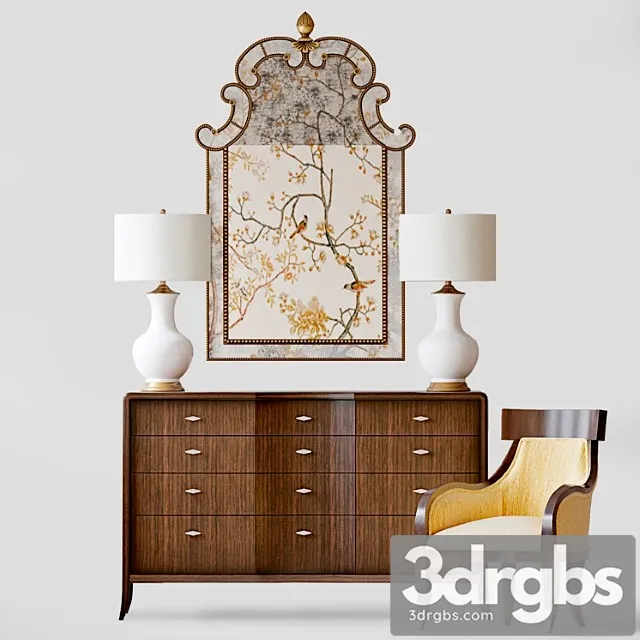 Century fyrniture set 2 3D Model Free