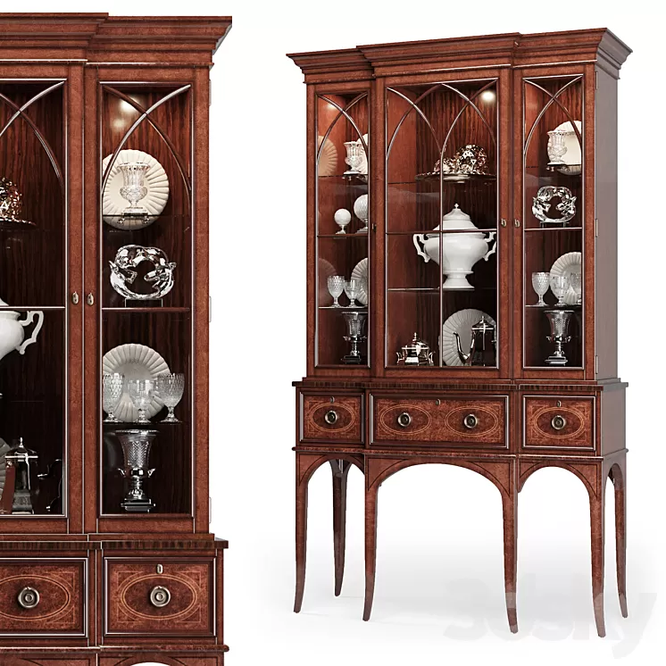 Century - Wellington Court Breakfront Display Cabinet 30H-423 3D Model