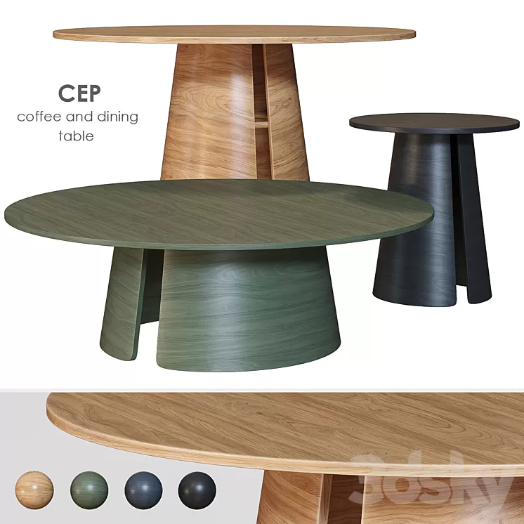 Cep TEULAT Dining and coffee table 3D Model Free