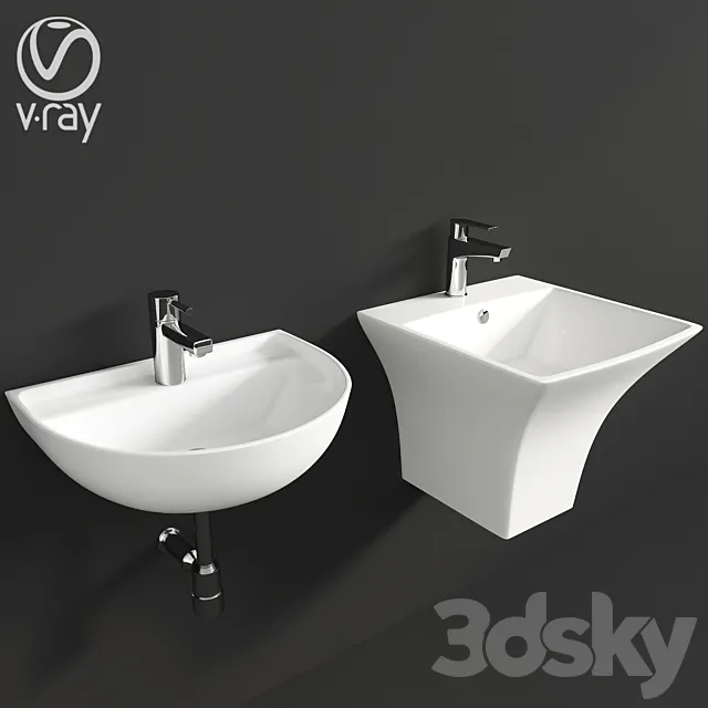 Cera Modern Wash Basin Set Combo 3DModel