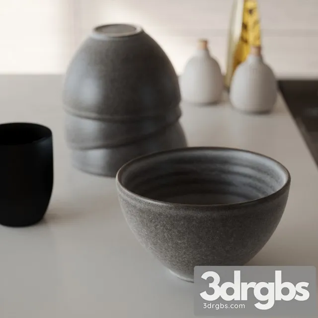 Ceramic Bowl 07 3D Model Free