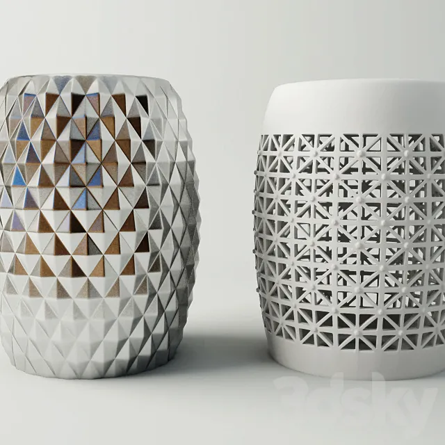 Ceramic Garden Stools 3DModel