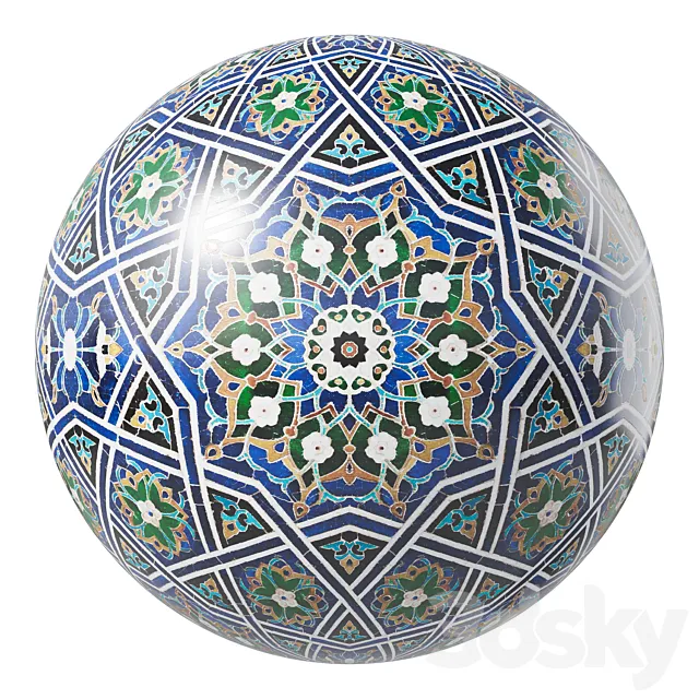 Ceramic mosaic 01. Uzbek 3D Model