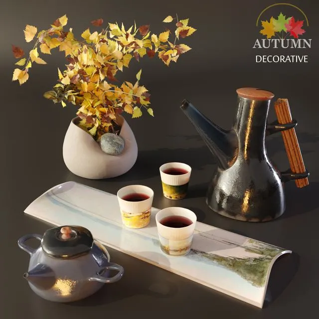 Ceramic Set Decorative 3D Model