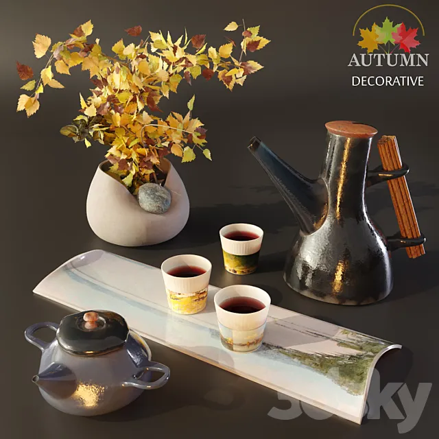Ceramic Set Decorative 3D Model