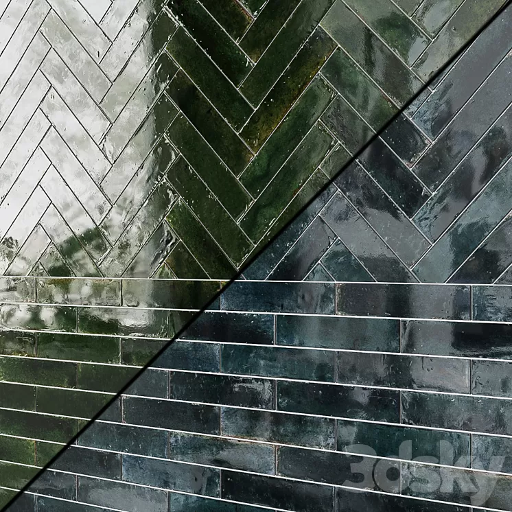 "Ceramic tile 2"" x 9"" Porcelain Subway Wall and Floor Tile" 3D Model Free