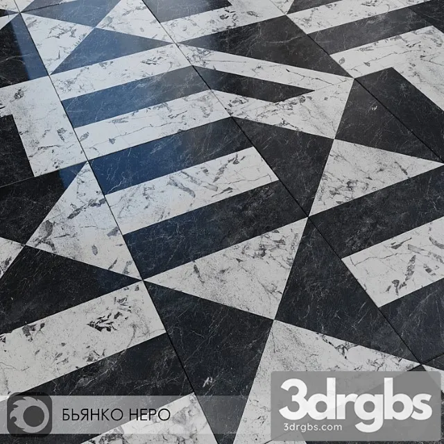 Ceramic Tile Kerama Hates Bianco Nero 3D Model Free