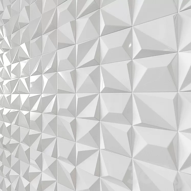 Ceramic tile Multishapes White Gloss 3D Model