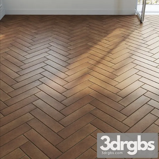 Ceramic tile set 04 - herringbone terracotta 3D Model Free
